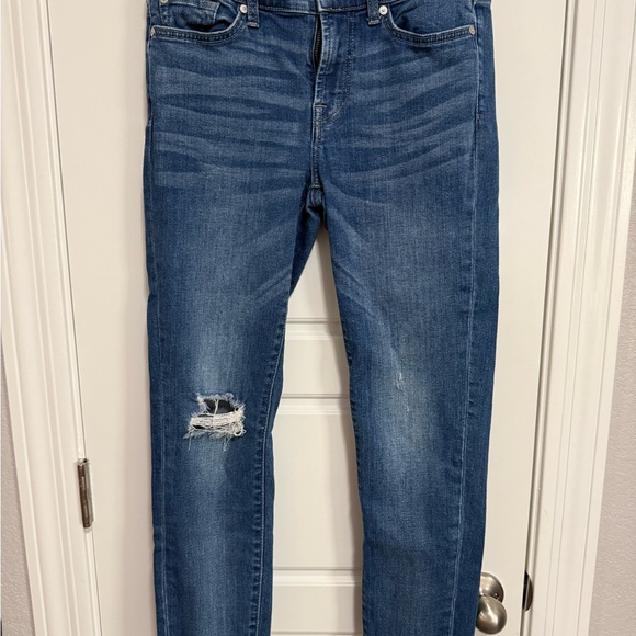 7 For All Mankind Blue Straight Leg Jeans - Picture 1 of 6